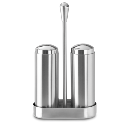 Conjunto pimentero-salero inoxidable 80x32x150 mm.