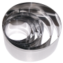 Conjunto de 6 aros de emplatar en acero inox 230x155x50 mm.