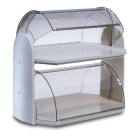 Vitrina para bollería doble piso 300x400x460 mm.