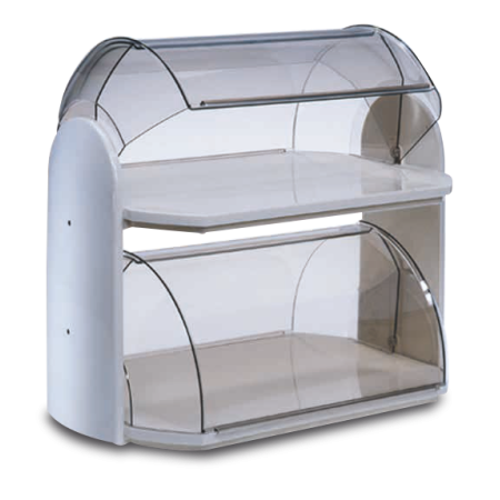 Vitrina para bollería doble piso 300x400x460 mm.