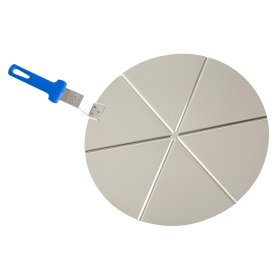 Bandeja de aluminio con mango para pizza 6 porciones ø450 mm.