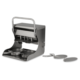 Aplasta-hamburguesas molde ovalado para 2 uds. 210x260x250 mm.