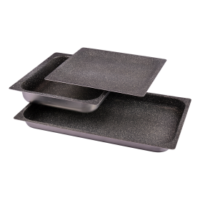 Bandeja de aluminio antiadherente 2/3-20 Dimensiones: 354x325x20 mm.