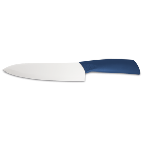 Cocinero cerámica blanca, mango azul 200 mm.