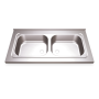Fregadero 800x500 2 cubetas dimensiones cubetas 340x370x150 mm.