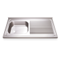 Fregadero 800x500 1 cubeta y 1 escurridor dcha. dimensiones cubeta 340x370x150 mm.