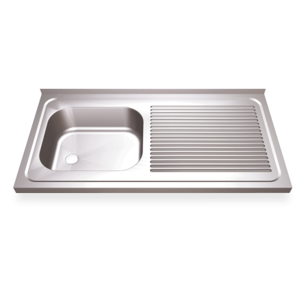 Fregadero 800x500 1 cubeta y 1 escurridor dcha. dimensiones cubeta 340x370x150 mm.