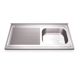 Fregadero 800x500 1 cubeta y 1 escurridor izqda. dimensiones cubeta 340x370x150 mm.