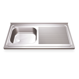 Fregadero 1000x500 1 cubeta y 1 escurridor dcha. dimensiones cubeta 340x370x150 mm.