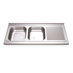 Fregadero 1200x500 2 cubetas y 1 escurridor dcha. dimensiones cubeta 340x370x150 mm.
