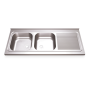 Fregadero 1200x500 2 cubetas y 1 escurridor dcha. dimensiones cubeta 340x370x150 mm.