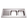 Fregadero 1200x500 2 cubetas y 1 escurridor izqda. dimensiones cubetas 340x370x150 mm.