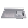 Fregadero 1000x550 1 cubeta y 1 escurridor izqda. dimensiones cubeta 330x300x200 mm.