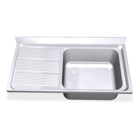 Fregadero 1300x600 1 cubeta y 1 escurridor izqda. dimensiones cubeta 500x500x300 mm.