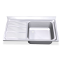 Fregadero 1300x600 1 cubeta y 1 escurridor izqda. dimensiones cubeta 500x500x300 mm.