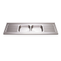 Fregadero 2000x600 2 cubetas y 2 escurridores dimensiones cubeta 500x400x250 mm.