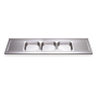 Fregadero 1800x600 3 cubetas y 2 escurridores dimensiones cubeta 500x400x300 mm.
