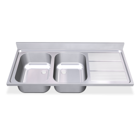 Fregadero 1600x700 2 cubetas y 1 escurridor dcha. dimensiones cubeta 500x400x250 mm.