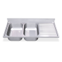 Fregadero 1600x700 2 cubetas y 1 escurridor dcha. dimensiones cubeta 500x400x250 mm.
