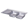 Fregadero para encastrar 1160x500 dos cubetas y escurridor izda. Dimensiones cubetas: 330x360x160 mm.