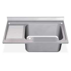 Fregadero 1300x700 1 cubeta gc y 1 escurridor izquierda dimensiones cubeta 800x500x400 mm.