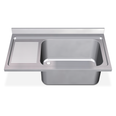 Fregadero 1300x700 1 cubeta gc y 1 escurridor izquierda dimensiones cubeta 800x500x400 mm.