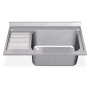 Fregadero 1300x700 1 cubeta gc y 1 escurridor izquierda dimensiones cubeta 800x500x400 mm.