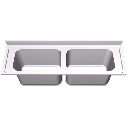 Fregadero gran capacidad 2000x600 mm. 2 cubetas Dimensiones cubeta: 800x420x600 mm.