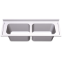 Fregadero gran capacidad 2000x600 mm. 2 cubetas Dimensiones cubeta: 800x420x600 mm.