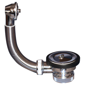 Válvula 1 1/2" PVC, acabado cromado, con rebosadero