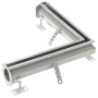 Canal modular ranurado en esquina 500+500x90 mm.