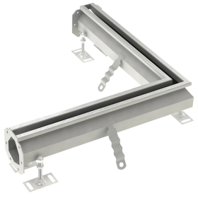 Canal modular ranurado en esquina 500+500x90 mm.