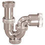 Sifón curvo 1 1/2" - 1 1/2" PVC, acabado cromado Altura: 135 a 335 mm.