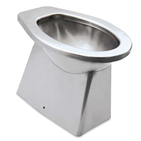 WC acero inox. 366x521x390 mm. Salida vertical