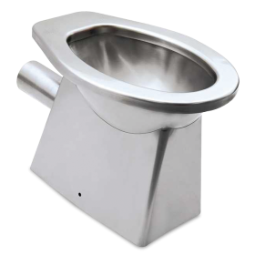 WC acero inox. 366x521x390 mm. Salida horizontal