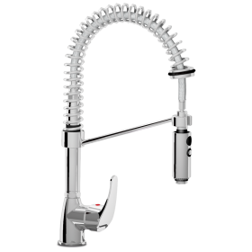 Grifo ducha de dos aguas monomando sobremesa con piña Serie Doméstico 250x200x1/2"
