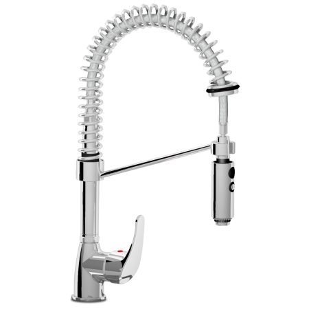 Grifo ducha de dos aguas monomando sobremesa con piña Serie Doméstico 250x200x1/2"