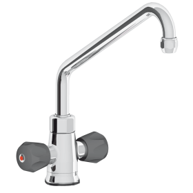 Grifo giratorio sobremesa dos aguas con pomo aislante Dimensiones: 400x320x1/2"