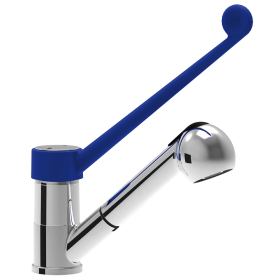 Grifo monomando codo 2 aguas con leva, ducha extensible