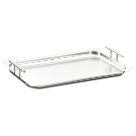 Bandeja inoxidable con asa 1/1 Dimensiones: 530x325x60 mm.