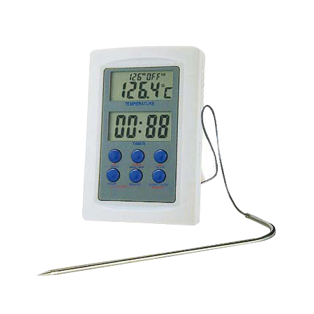 Termómetro digital con sonda para horno 50x6x75 mm. De -50ºC a +300ºC - Alarma programable y cable de 1000 mm.