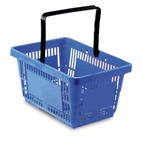 Cesta de supermercado sencilla 280x250x440 mm.