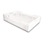 Cesta perforada apilable gris 600x400x120 mm.