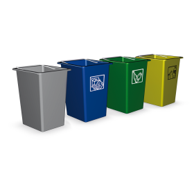 Contenedor de desperdicios y reciclaje amarillo 26 lts. Dimensiones: 290x320x400 mm.