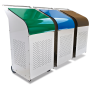 Papelera reciclaje tapa marrón 470x600x1020 mm. Capacidad: 270 lts.