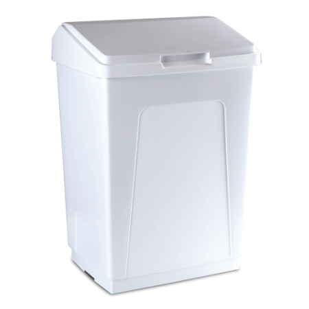 Contenedor de plástico con tapa 420x320x600 mm. Capacidad: 55 l.