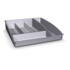Cubertero plástico gris 300x330x70 mm.