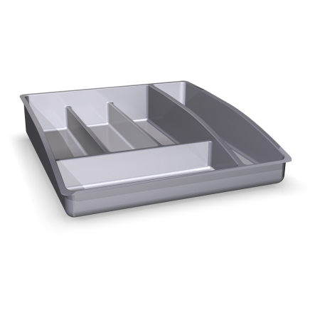 Cubertero plástico gris 300x330x70 mm.