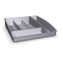 Cubertero plástico gris 300x330x70 mm.