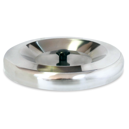 Tapa para aro de desbarasado en acero inoxidable Dimensiones: ø234x50 mm.